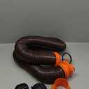Camco RhinoFLEX 15-Ft RV Sewer Hose Kit - Features Clear Elbow Fitting w/Removable 4-in-1 Adapter - Connects to 3 Slip or 3/3.5/4 NPT Threaded Sewer Connection (39770)
