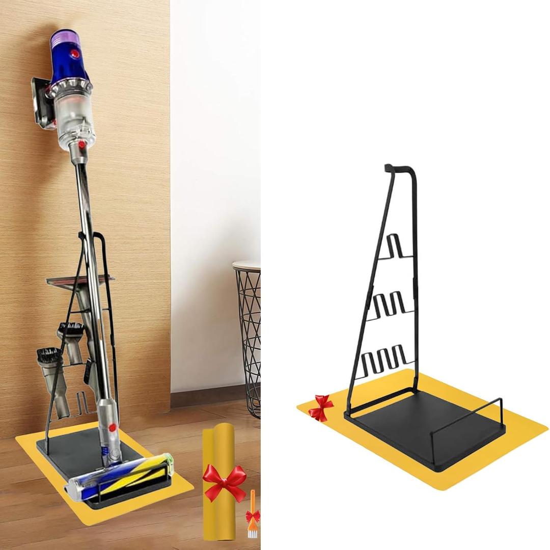 Universal Vacuum Stand, Storage-Stand-Docking-Station-Holder, Stable Metal Storage Bracket Stand Holder, Compatible with Dyson, Hoover, Eureka, Rainbow, Shop VAC and Most Stick Vacuum(Black)