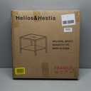 Helios&Hestia Square All Weather Rattan Wicker Outdoor Coffee Side End Table with Glass Top for Patio, Deck, Backyard, Garden, Grey