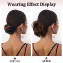 RUWISS Claw Clip Messy Bun Hair Piece Real Human Hair Buns Wavy Curly Chignon Hair Bun Extensions Tousled Updo Hair Buns Claw Clip Ponytail for Women (1B/62#New)