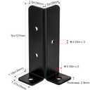 Yesland 8 Pcs Adjustable Deck Post Anchor Base Brackets Fit 1.5x1.5, 2x2, 2x4, 4x4 Post, Heavy Duty Reversible Wood Fence Post Base Brackets kit for Pergola Railing Mailbox, Black