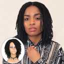 HANNE Short Dreadlock Wigs for Black Women and Men Afro Crochet Twist Braided Faux Locs Wig for African Americans Curly Braiding Full Wigs (Black Wig)