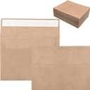 100 Pack 4x6 Envelopes for Invitations, 6.5x4.75" Brown Kraft Envelope, Self Seal A6 Envelopes for Greeting Cards, Photos, Postcards, Invitation Envelope for Wedding, Graduation, Baby Shower, Party