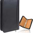 Black A6 Budget Binder Zipper PU Leather Binders Cover Refillable 6 Rings Loose Leaf Binding Cover for Planner Traveller Journal Accessories Supplies (Black A6 Binder)