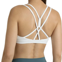 Colorfulkoala Women's Dreamlux Strappy Sports Bra Crisscross Back Yoga Tops with Molded Foam Cups ,Size S