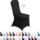 SUPERO Waterproof Spandex Chair Cover 25PCS, Stretch Dining Chair Covers, Polyester Outdoor Chair Covers, Protector Stretch Chair Cover for Party Universal, Banquet, Wedding Event, Hotel, (Black)