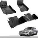 Floor Mats for Mercedes-Benz C300 2015-2021: AOMSAZTO All Weather Floor Mats for Mercedes Benz C Class Sedan Only 1st and 2nd Row
