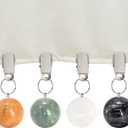 Goaste 8 Pieces Tablecloth Weights, Table Cloth Pendant Stones with Metal Clips, Ball Shape Marble Table Cover Hangers, Heavy Duty Clip Weights for Outdoor Picnic Tables, Curtains, Flags, Banners