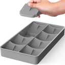SIMPLE HOUSEWARE Adjustable Silverware Utensil Drawer Organizer, Gray
