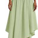 Womens Asymmetrical Midi Skirt High Waisted Flowy A-Line Skirt Summer | Casual,2026 Trendy,Long Skirts, Vacation Skirt,Summer Skirts (M)