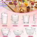 400 Pcs Mini Dessert Cups with Spoons, 6 Styles Plastic Dessert Cups, Clear Vasitos Para Postres for Party Wedding, Disposable Shooters Cups Serving Fruit Cake Pudding Ice Cream