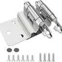 Chibery 3/8 Inch Inset Cabinet Hinges, 5Pack Self Closing Flush Face Mount Hinges with Door Bumper, Variable Decorative Hardware for Bathroom, Furniture, Kitchen Cabinet Doors, Brushed Nickel