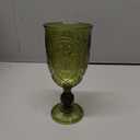 Wiwiqing 24 Pcs Plastic Goblets 7.5oz Vintage Goblet Plastic Wine Glasses Colored Retro Embossed Water Goblets for Wine Bar Juice Baby Shower Wedding Reception Grand Event Party (Olive Green)