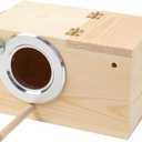 Pine Wood Parakeet Nest Box Bird House Budgie Breeding Mating Box for Lovebirds Cockatiel Parrotlets (S)