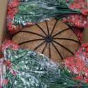 Hananona 24 Pcs Artficial Outdoor Flowers with Hanging Baskets, 2 Pack Hanging Planter with Red Outdoor Spring Flowers for Christmas Porch Home Patio Yard Decor (2, Red)