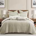 Levtex Home Mills Waffle King/Cal King Quilt Set (106x92in) with 2 Pillow Shams (36x20in) - Wheat - Cotton Waffle King Size Quilt Bedding Set - Lightweight, Soft, Pre-Washed,King Quilt, Wheat 
