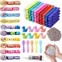 Geelin Cheer Pins Kit with 80 Pcs Spirit Clips, 800 Letter Beads, 30 Ducks, 80 Spoons, Glue, Decoration for Cheerleaders, Volleyball Team Gifts Bulk Stuff DIY Charms(Multicolor, Spoon)