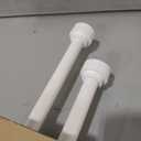 2 Pack Heavy Duty 1 Inch Diameter Single Curtain Rods 36-72 Adjustable Window Curtain Rod with Aluminum Alloy Cylindrical Cap Finials, Wall Mount and Ceiling Mount, Matte White