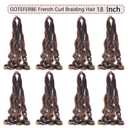 French Curl Braiding Hair 18 Inch Curly Braiding Hair 8 Packs Pre Stretched French Curl Braids Synthetic Extensions Lightweight Hair for Women Loose Wavy for Braids P30/33