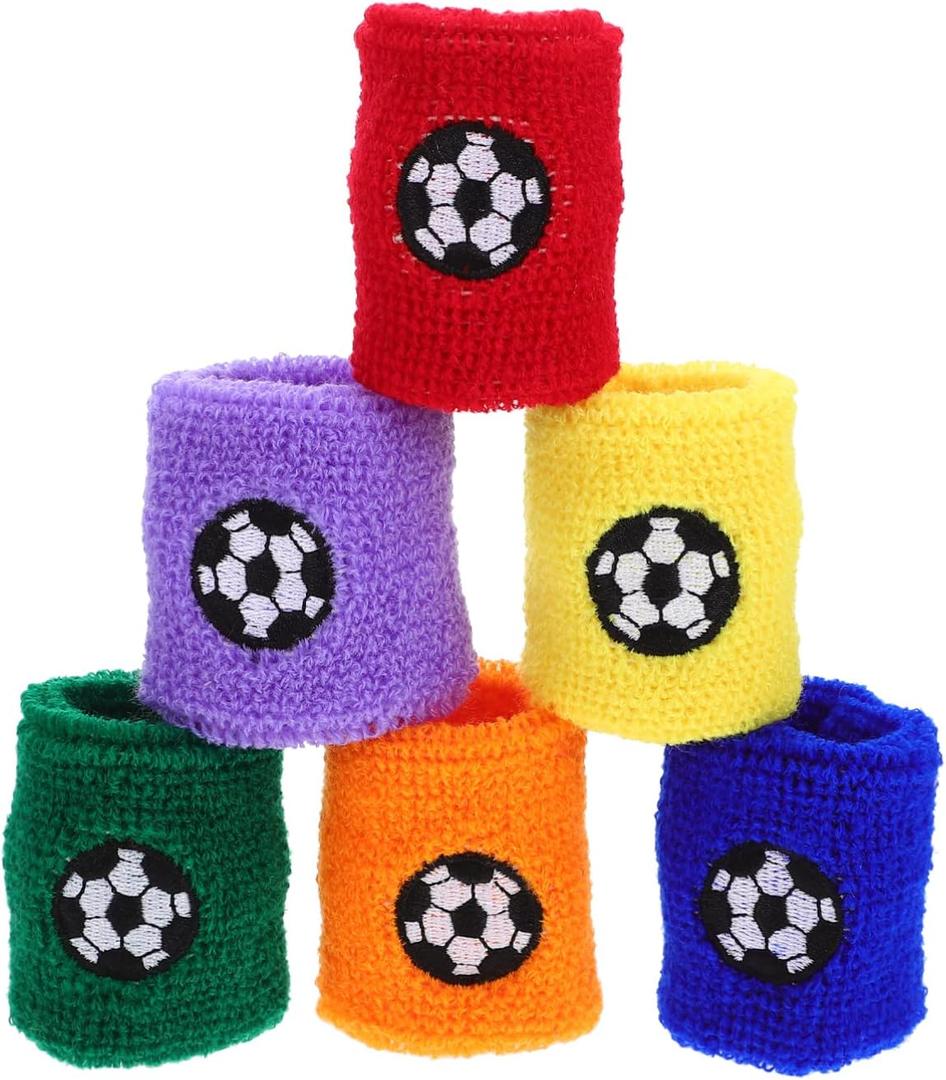2 x Sports Wristbands for Kids: Wrist Sweatbands, Soccer Wristband, Sports Party Favors, 6pcs Sports Wristband Soccer