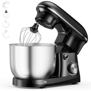 OLIXIS 6.3 Qt Stand Mixer, 10-Speed Tilt-Head Electric Mixer for Baking, Black
