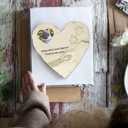 Basic Fundamentals Heart-Shaped Pet Memorial Stone with 2x3 Photo Frame, Quote and Paw Print Design - Indoor Outdoor Animal Loss Pet Memorial Stones - Sympathy Gifts for Dog, Cat, or Pet Loss - Cream