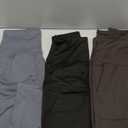 3 Pack Fleece Lined Leggings Women with Pockets -Warm Winter Yoga Pants for Women Thermal Running Workout Leggings (Small-Medium, Black/Grey/Brown)