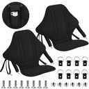 Lewtemi 2 Pack Padded Kayak Seat Fishing Boat Seat with Storage Bag 8 Fixed D Rings Screws Detachable Paddle Board Chair Canoe Chair with Adjustable Back Strap for Summer Canoe Universal Sit (Black)