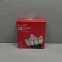 C9 Christmas Lights Outdoor 25Ft Red/White Christmas with 27 Ceramic Red/White Bulbs(1 Spare), Vintage Colorful String Lights for Garden Wedding Party Xmas Decorations, Color: C9 Red White(Incandescent)