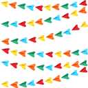 Janlaugh 6 Pcs Airplane Garland Colored Paper Plane Banner 3D Air Force Streamers Aviation Airplane Birthday Party Decorations Aircraft Backdrop for Home Classroom Hanging Decor Supplies (Colorful)
