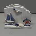 CoTa Global Wooden Napkin Holder - Nautical Themed with Sailboat and Seagull Decor, Perfect Indoor or Outdoor, Cute Ocean Vibe for Restaurant or Kitchen Table