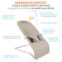 Portable Baby Bouncer Seat with Wide Base for Excellent Stability & Support