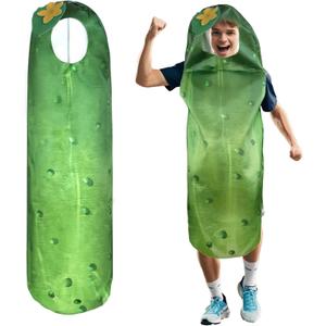 Adult Costume Halloween Sports Party Baseball Football soccer ball,Cucumber Cosplay Costume Funny Suit (Green)
