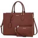 LOVEVOOK Laptop Bag for Women 15.6 Inch Laptop Tote Bag Waterproof Work Bag Computer Bag Leather Briefcase Business Office Bag Large Capacity Handbag Shoulder Bag