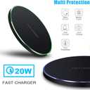 Fast Wireless Charger,20W Max Wireless Charging Pad Compatible with iPhone 17/17 Pro/16/15/14/13/12/SE/XS Max/XR,AirPods;FDGAO Wireless Charge Mat for Samsung Galaxy S25/S24/Note,Pixel/LG
