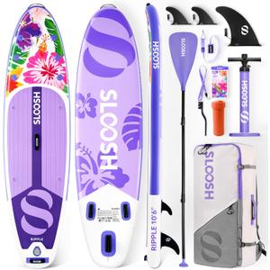 SLOOSH Inflatable Stand Up Paddle Board, 10'6" Paddle Boards with Premium Accessories, Non-Slip EVA Deck, Ultra-Light Carry Bag Pump, Ripple SUP for Youth & Adults of All Skill Levels