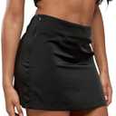 SweatyRocks Women's Satin Mini Skirt Summer High Waisted Bodycon Short Skirts Black M