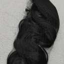 CJL HAIR 18" Long Ponytail Hair Extension Wrap Around Pony Tail Clip in Curly Wavy Synthetic Fake Hairpiece for Women Jet Black