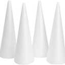 Juvale Foam Cone Pack - 4-Pack, 4.5 x 13.5 in, White - Cone-Shaped Floral Foam - DIY Craft Projects, Craft Supplies & Floral Arrangements