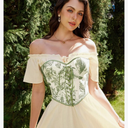 Scarlet Darkness Corset Tops for Women Renaissance Boned Strapless Vintage Corset, Size:6