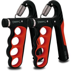 Senston Grip Strength Trainer 2 Pack - Adjustable 11-220Lbs (5-100KG) with Auto Counter, Hand Grip Strengthener, Forearm Exerciser for Athletes, Musicians, Gym, Home, Injury Rehab (Red)