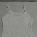 SUUKSESS Women Padded Cotton Ribbed Long Tank Tops 2025 Summer Going Out Basic Scoop Neck Cami Tops Size Medium, Gray 