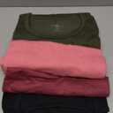 4 Pack Ladies Cotton Scoop Neck Tee , Size XL