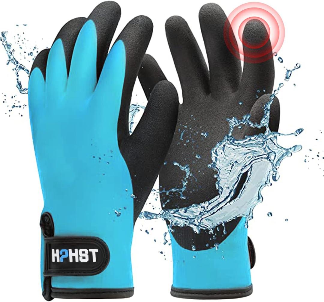 Waterproof Work Gloves for Men and Women, Winter Work Gloves for Cold Weather Gloves, Touchscreen (Blue, Large)