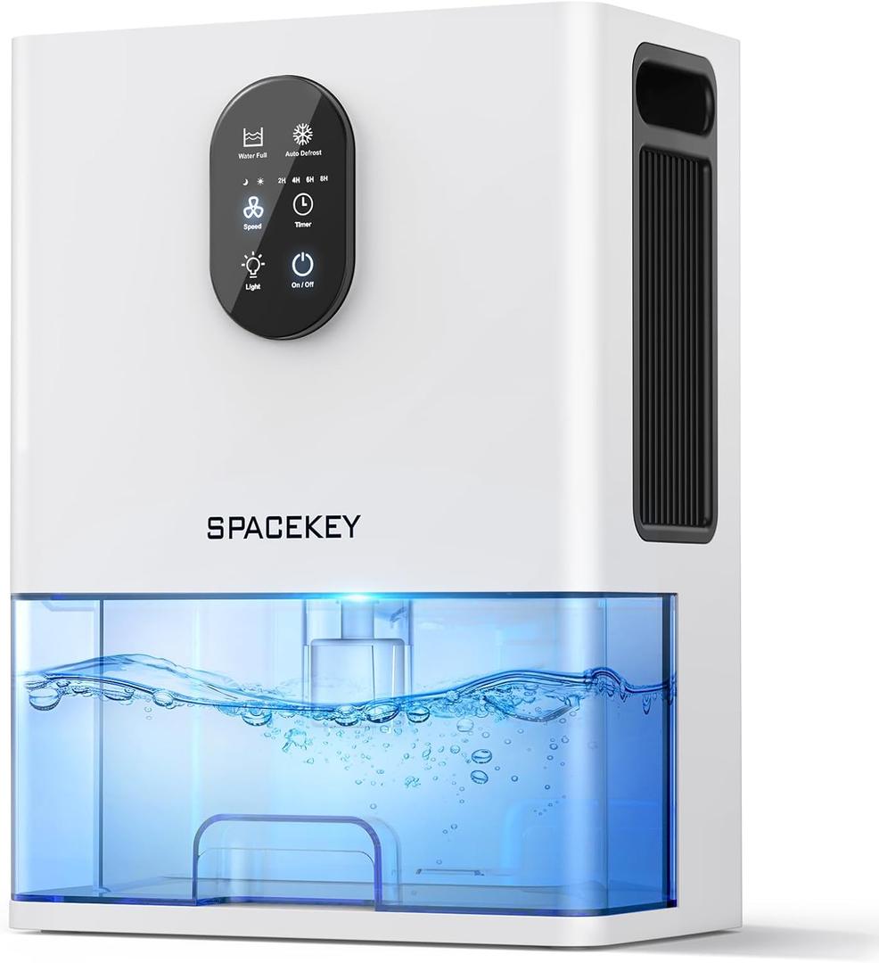 Dehumidifier, 106 OZ Water Tank (1000 sq.ft) Dehumidifiers for Home, Quiet Dehumidifier for Bathroom Bedroom Basement RV with Timer Setting, Auto Shut Off, 7 Colors LED Light, Sleep Modes, White