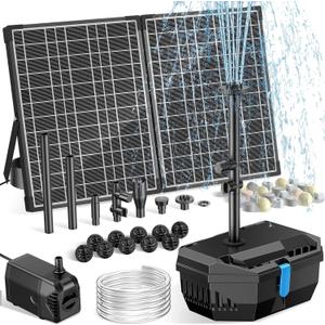 NFESOLAR 30W Solar Pond Filter Kit with Fountain Pump, 210 GPH Solar Pond Pump & Outdoor Filter Box, Submersible Water Pump with 16.4FT Cable & 6.6FT Tubing for Koi Pond, Fish Tank, Garden Fountain