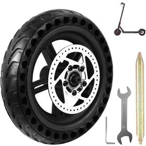 8.5 Inches Scooter Wheel Hub Tyre, Electric Scooter Wheels Replacement Tire, Honeycomb Solid Rear Tire with Disc Brake and 3 Installation Tools, for Mijia M365 Xiaomi/1S