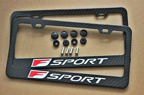 Carbon Fiber F License Plate Frame Red Sport Cover Holder-Stainless Steel W/Screws