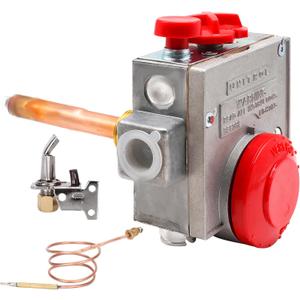110-326 Gas Water Heater Control Valve w/Copper Probe Thermostat - Metal - Built for Durability & Precision