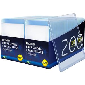 400 Hard Plastic Card Sleeves, Premium Card Sleeves, 3"x 4" Baseball Cards Protectors Plastic, Sports Trading Baseball Game Holder (200 Hard Sleeve + 200 Soft Sleeve)